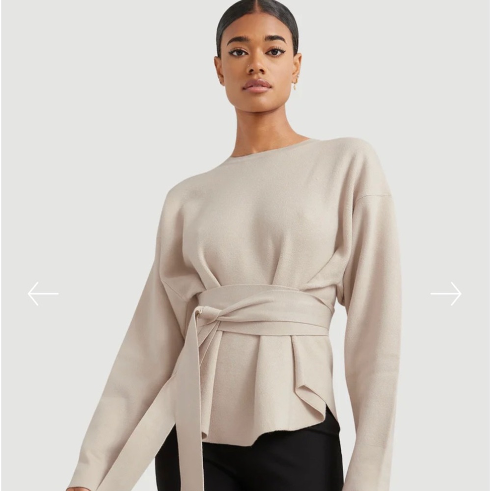 Modern Citizen Women's Olive Green Nara Wrap Sweater - Picture 5 of 8